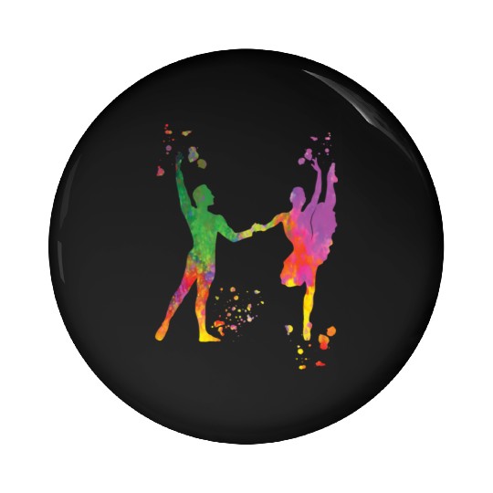Ballet Dance Couple Woman Ballerina Pin Buttons