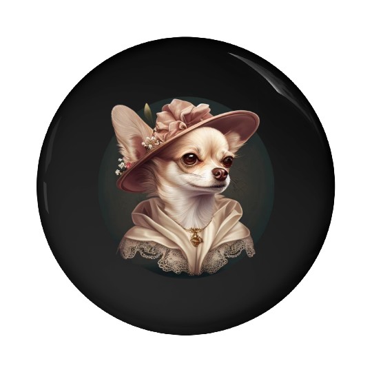 Chihuahua - English Lady Women Dress Dog Great Pin Buttons
