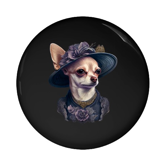 Chihuahua - English Lady Women Dress Dog Great Pin Buttons