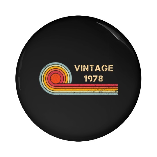 Vintage 1978 birthday retro design Pin Buttons