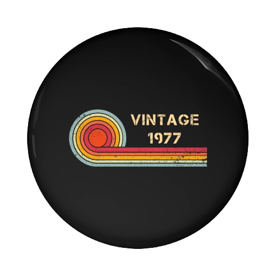 Vintage 1977 birthday retro design Pin Buttons