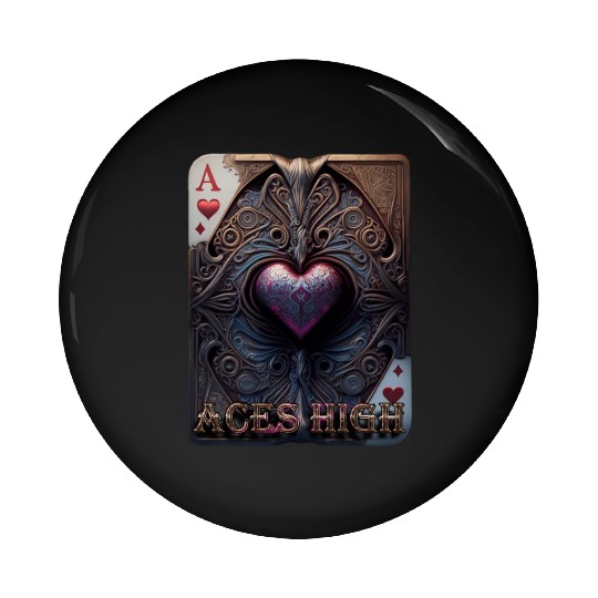 Aces High - Artistic Playing Card for Card Game En Pin Buttons