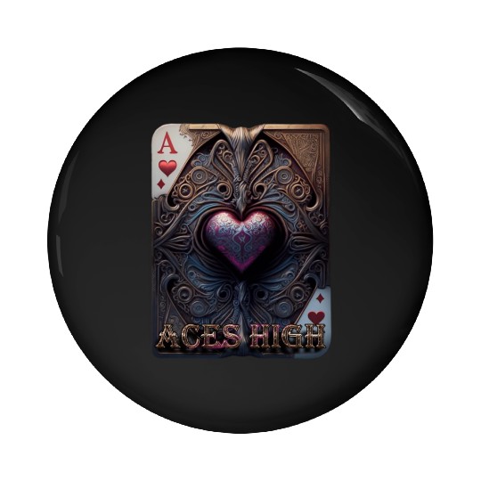 Aces High - Artistic Playing Card for Card Game En Pin Buttons