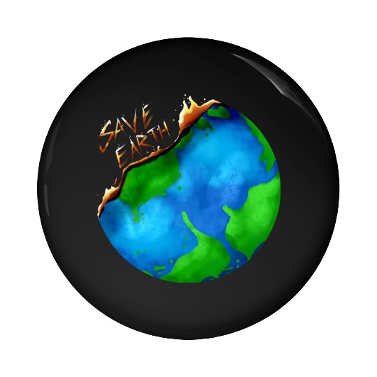 Burning Earth Globe Save Earth For Earth Day Pin Buttons