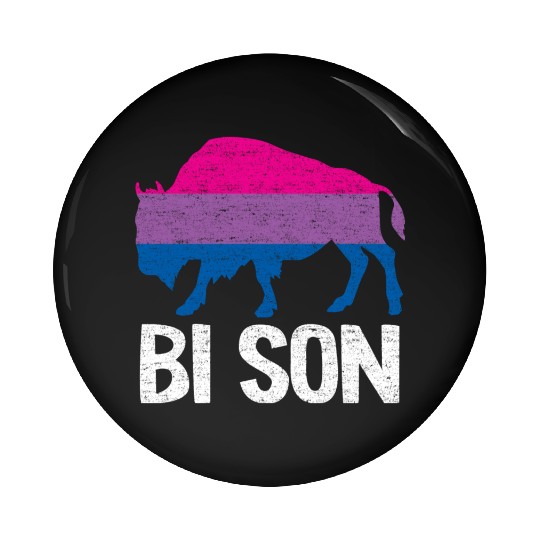 Bi Son Lgbbt Flag Bisexual Bison Funny Bi Pride Pin Buttons