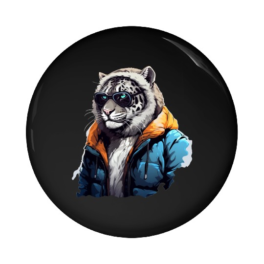 Street Style Snow Leopard | Leopard Lovers Pin Buttons