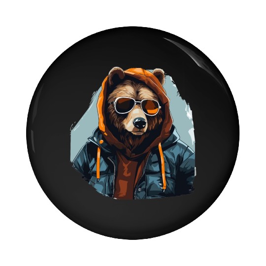 Street Style Brown Bear | Bear Lovers Pin Buttons