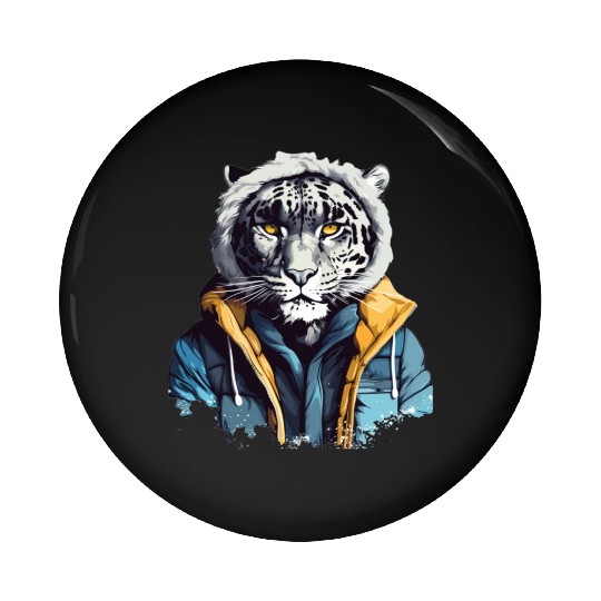 Street Style Snow Leopard | Leopard Lovers Pin Buttons