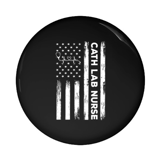 USA Flag Cath Lab Nurse American Nurses Pin Buttons