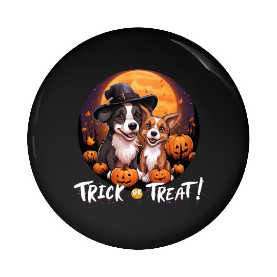 Halloween Cute Dogs Trick or Treat Dog Lovers Pin Buttons