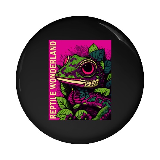 Psychedelic Reptile Wonderland Retro Designs 9 Pin Buttons