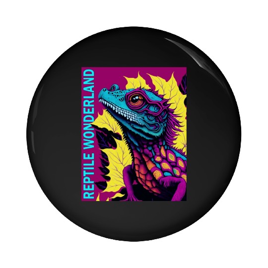 Psychedelic Reptile Wonderland Retro Designs 6 Pin Buttons