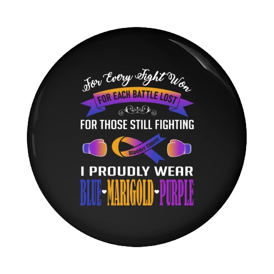 I Proudly Wear Blue Marigold Purple Bladder Cancer Pin Buttons