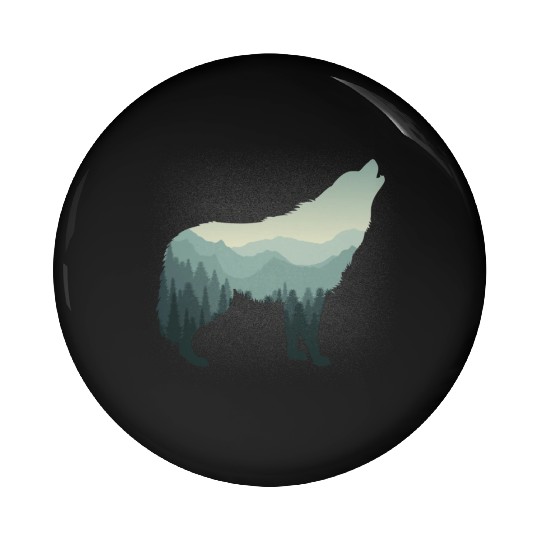 Lone Wolf Survives The Mountain Pin Buttons