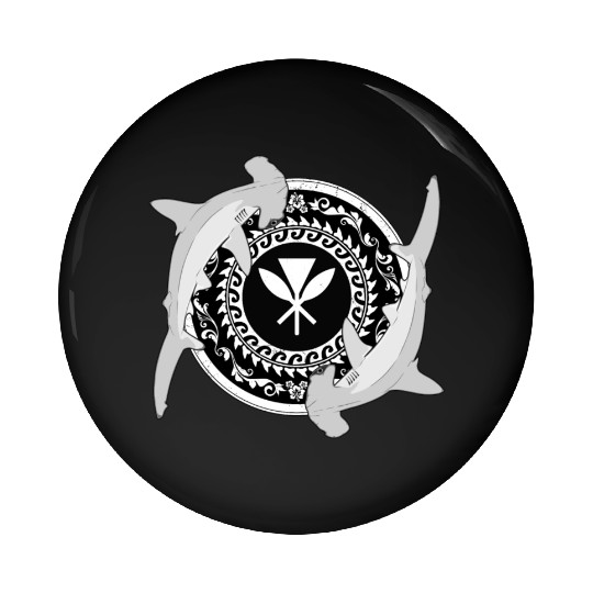Kanaka Maoli Hammerhead Shark Pin Buttons