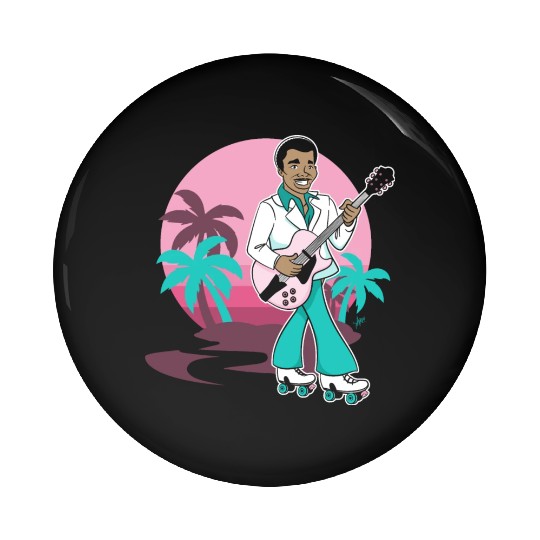 Breezin' on Wheels Retro Cartoon - Malibu Style Pin Buttons