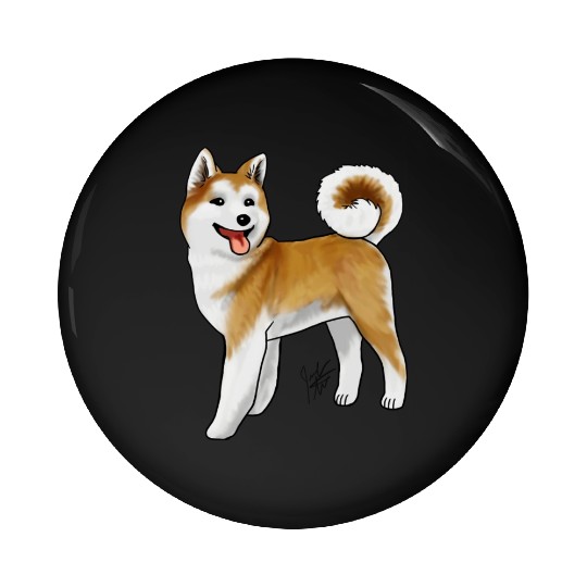Akita Light Faced Tan Pin Buttons