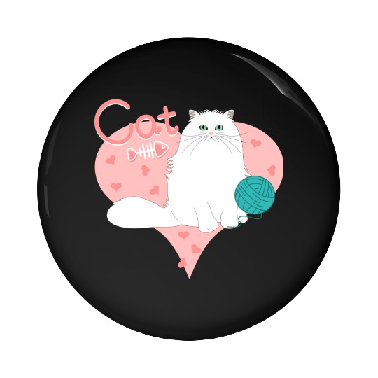 Love Persian Cat Pin Buttons