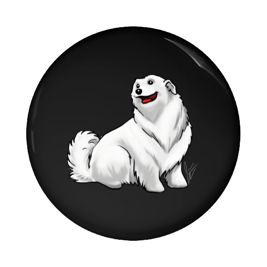 Dog Great Pyrenees White Pin Buttons