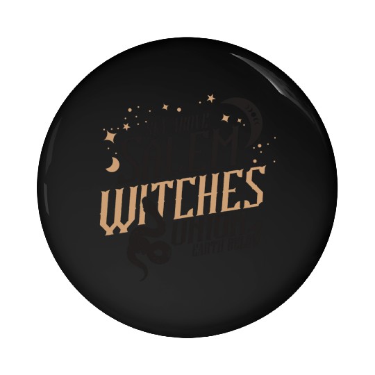 Salem Witches Union Black Pin Buttons