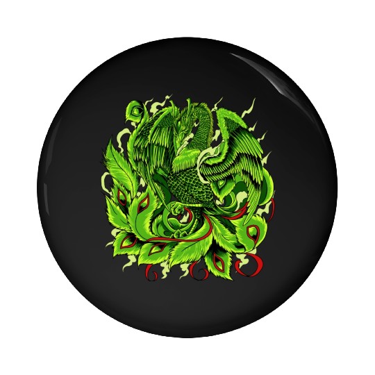 Mythical Creature From Japan Japanese Phoenix Pin Buttons