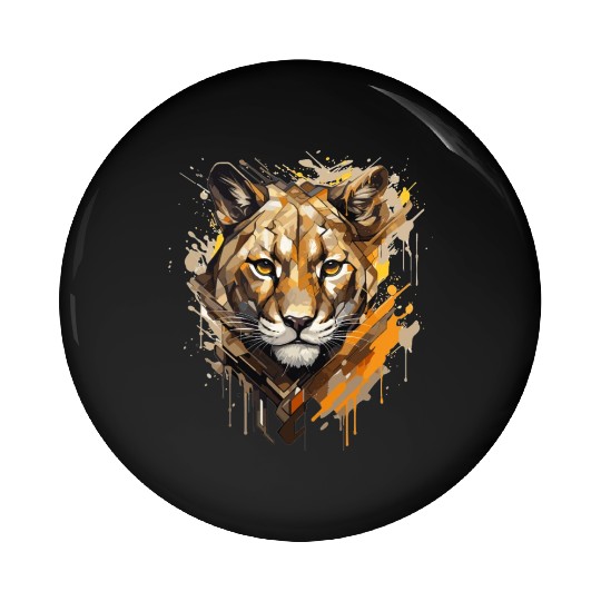 Graffiti Style Mountain Lion | Mountain Lion Lover Pin Buttons