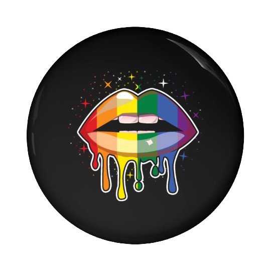 Pride Lips Gay LGBTQ Rainbow LGBT Pride Month Pin Buttons