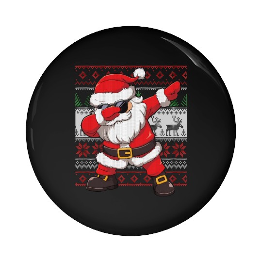 Dabbing Santa Funn Ugly Pin Buttons