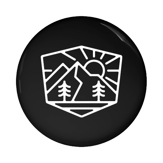 Sunrise And Mountain For Dark Pin Buttons