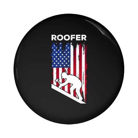 Roofing Worker Roofer Worker Roofer - Roofer US Fl Pin Buttons