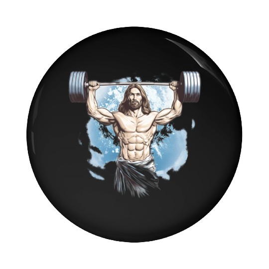 Jesus The Ultimate Deadlifted Retro Jesus Pin Buttons