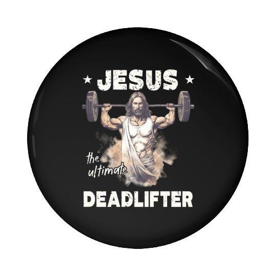 Jesus The Ultimate Deadlifted Retro Jesus Pin Buttons