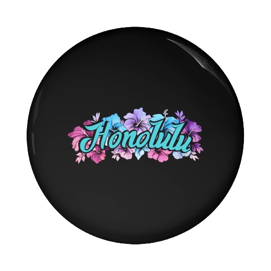 Honolulu Hawaii Hibiscus Pin Buttons