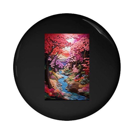 Multi-color Zen Garden river - Japanese Pin Buttons