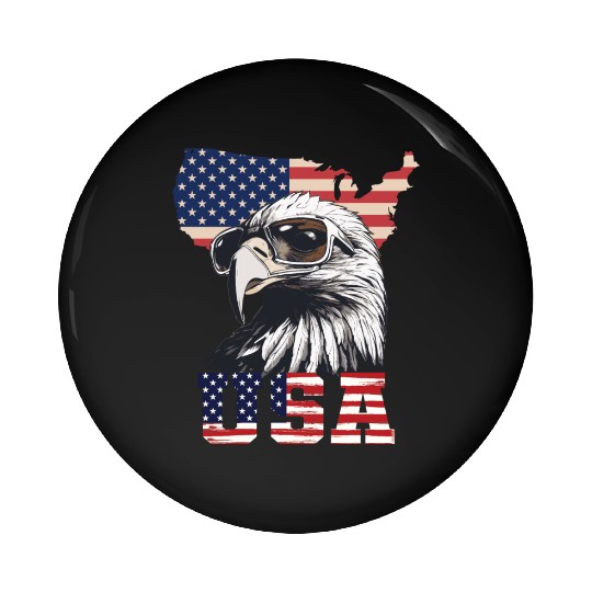 gift idea bald eagle american flag Pin Buttons