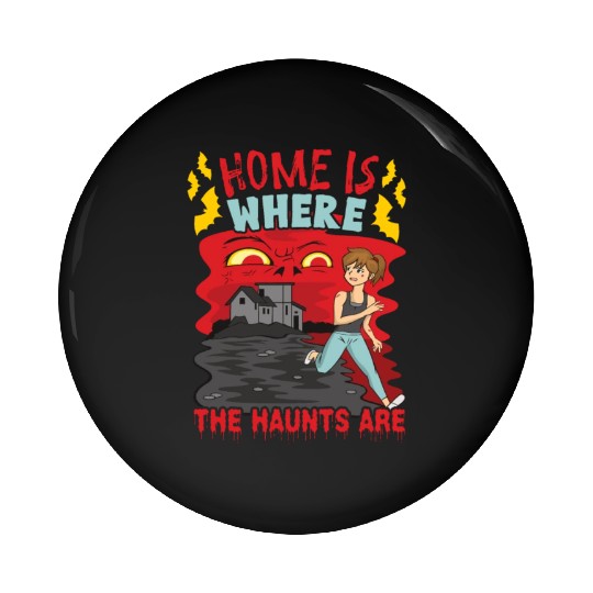 Horror Paranormal Haunted House Spooky Halloween Pin Buttons