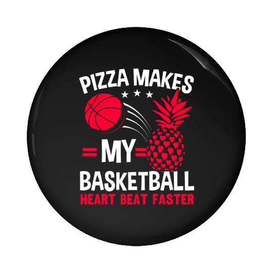 Pineapple Basketball Tropical Fruit Summer Sport Pin Buttons