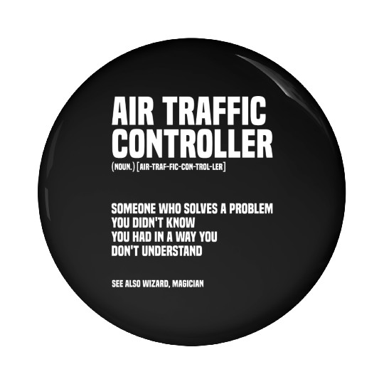 Funny Air Traffic Controller An Airplane Runway Pin Buttons