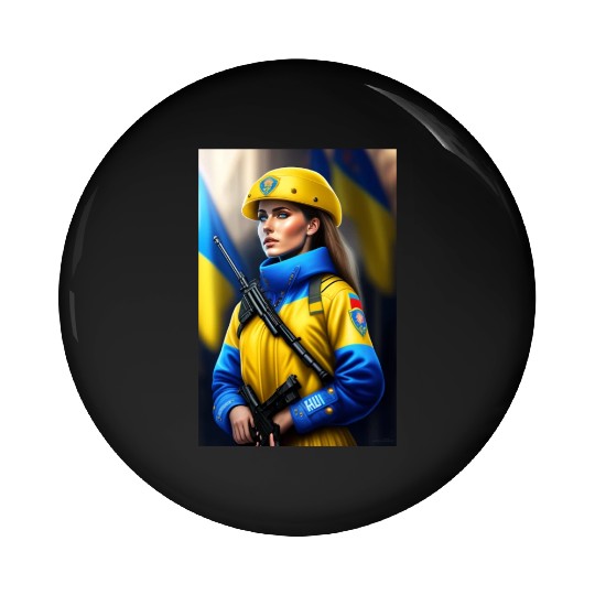ukraine soldier art Pin Buttons