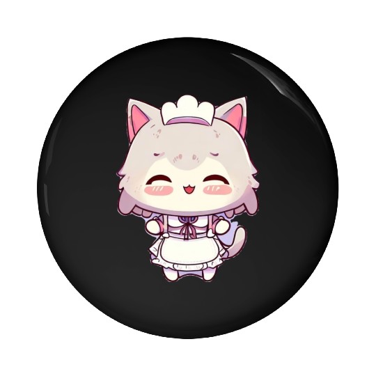 Yuki Kawaii Cat Maid Anime Manga Pin Buttons