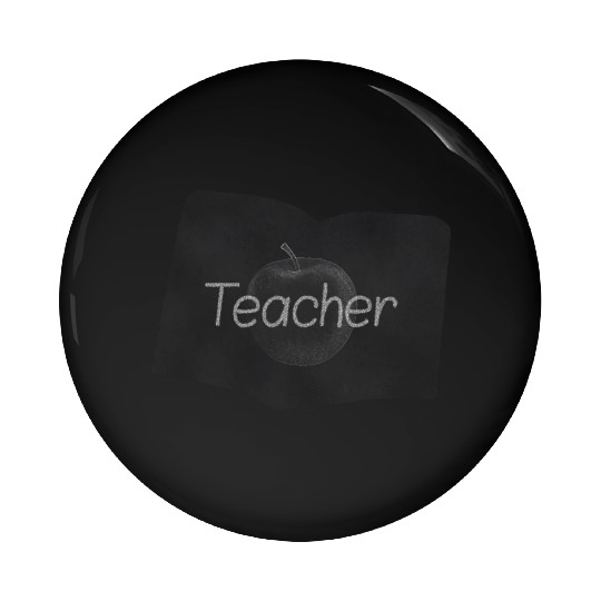 Teacher with Apple on Chalkboard Pin Buttons