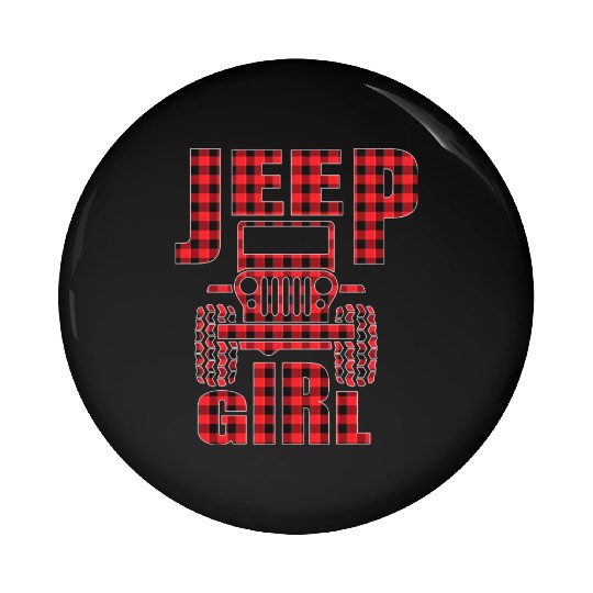 Jeep Girl Jeep Red Plaid Buffalo Jeeps Lover Pin Buttons