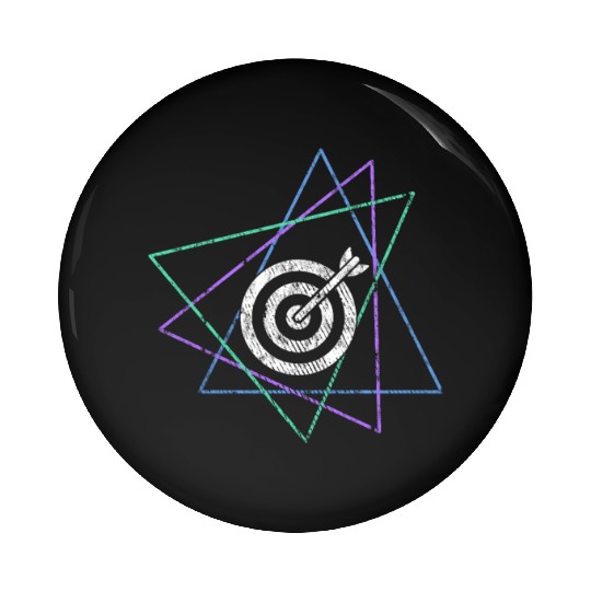 Geometric Bullseye Target Pin Buttons