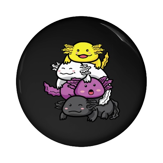 Axolotl Nonbinary Flag Kawaii Pin Buttons