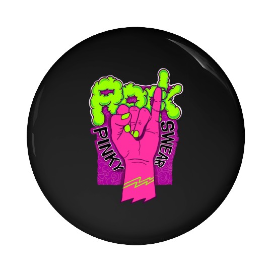 Rock hand pink Pin Buttons