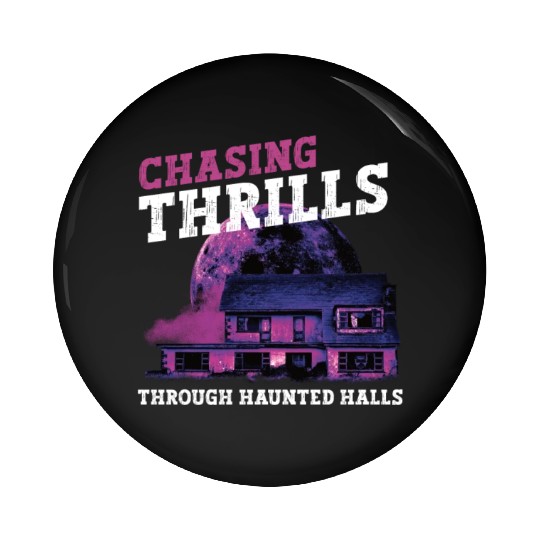 Horror Paranormal Haunted House Spooky Halloween Pin Buttons