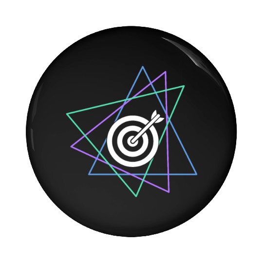 Geometric Bullseye Target Pin Buttons