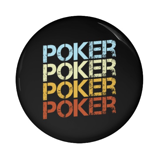 Retro Poker Typography Pin Buttons