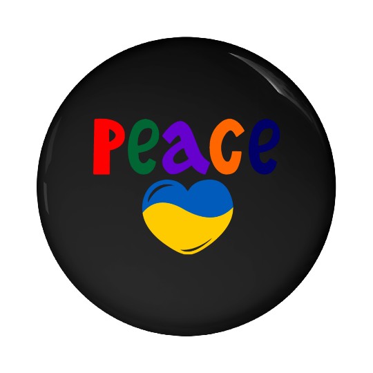 Heart peace ukraine colors Peace Pin Buttons