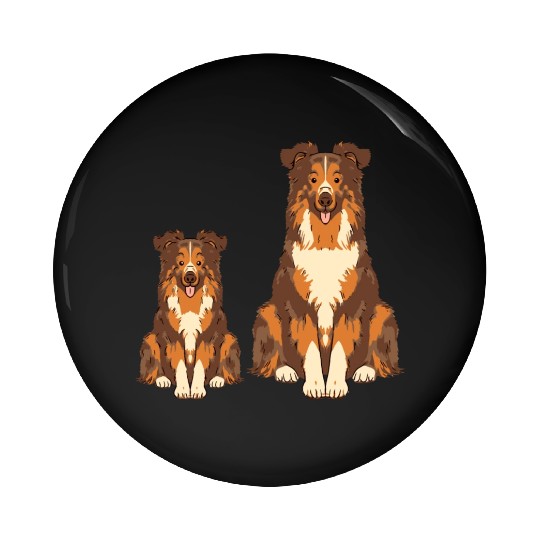 Collie Dog Lover Parent Dad Mom and Son Daughter Pin Buttons